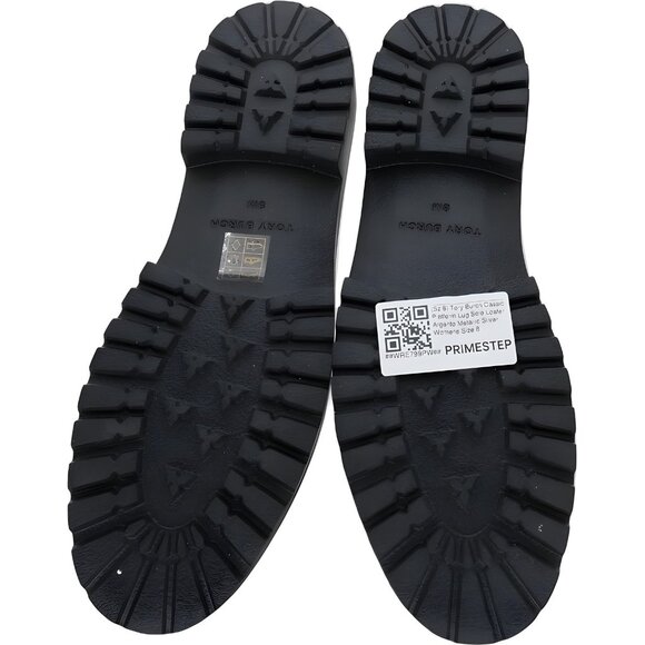 Tory Burch Classic Platform Lug Sole Loafer Silver Argento Women's US 8 - Picture 6 of 6